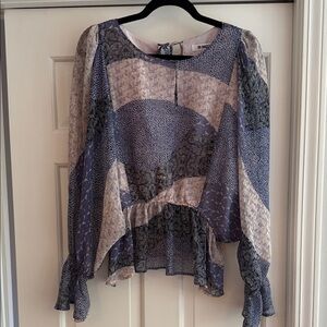 BB Dakota Patchwork Printed Boho Blousr